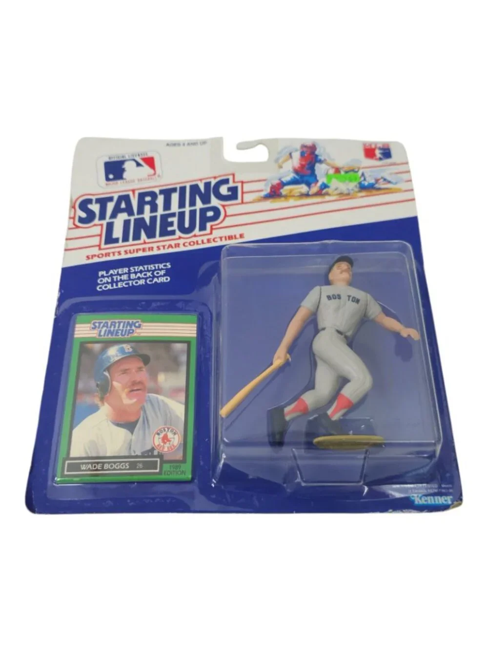 1989 Kenner Starting Lineup Wade Boggs Boston Red Sox Action Figure Card NOC